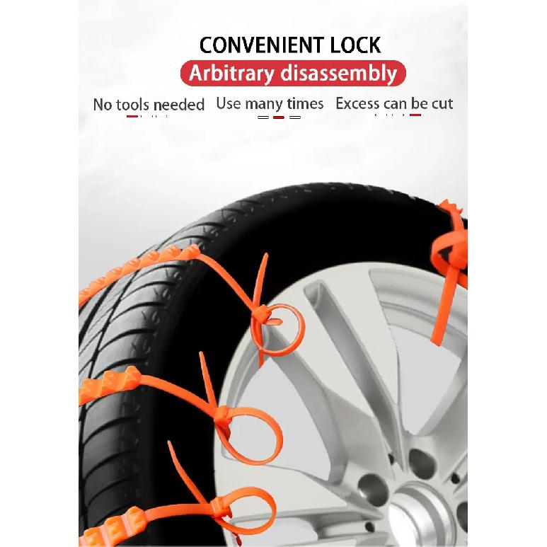 10Pcs Anti Skid Snow Chains Anti Slip Car Winter Tire Wheels Chains 2 3 Grooves for Winter Outdoor Snow Tire Emergency