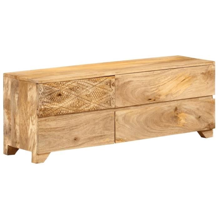 VidaXL Meuble TV Bois de manguier solide 110x30x40 cm