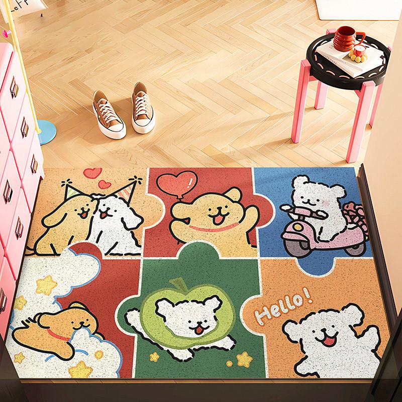 Dopamine Entry Door Floor Mat Household Wear-Resistant Pvc Floor Mat Entrance Door Non-Slip Mat Can Be Cut Silk Ring Floor Mat 40*60cm