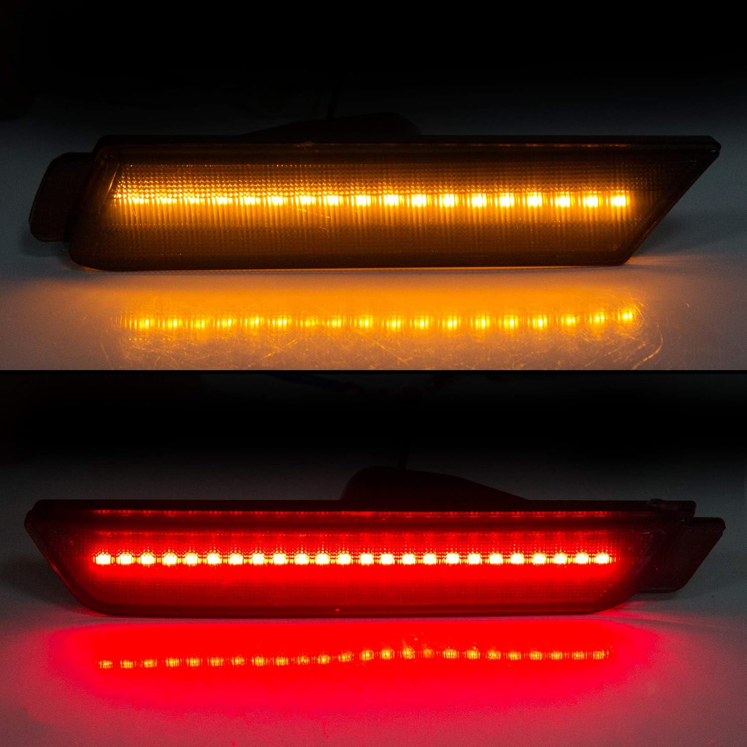 HECASA LED Side Marker Light Compatible with 2010-2015 Chevy Chevrolet Camaro Front Rear Bumper Lamps Full Side Marker Lamps Reflectors 4Pcs