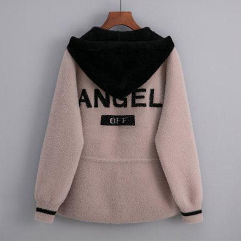 Women's autumn and winter mink fleece cardigan autumn new short top sweater thick coat spring and autumn versatile