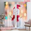 2pcs,2D Plane Printing Window Curtain Cute Snowman Christmas Bokeh Polyester Fabric (without Rod) All Seasons Perfect for Living