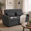 Convertible Sofa, 2-Seater, 3-in-1 Click-Clack Bed, 160 cm, 2 Pillows, Dark Grey
