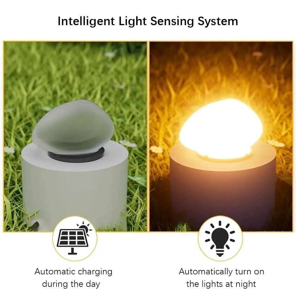 LED Frosted Glass Ground Lamp Solar Powered Solar Powered Rock Light Solar Stone Light Yard