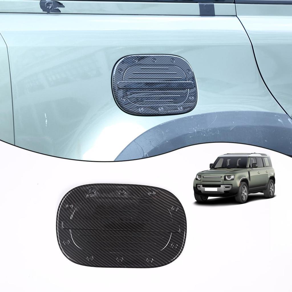 Car Filler Fuel Door Tank Gas Cap Cover Trim for Land Rover Defender 2020-2024 Exterior Fuel Tank Door Panel Cover Sticker Decal (Carbon Fiber)