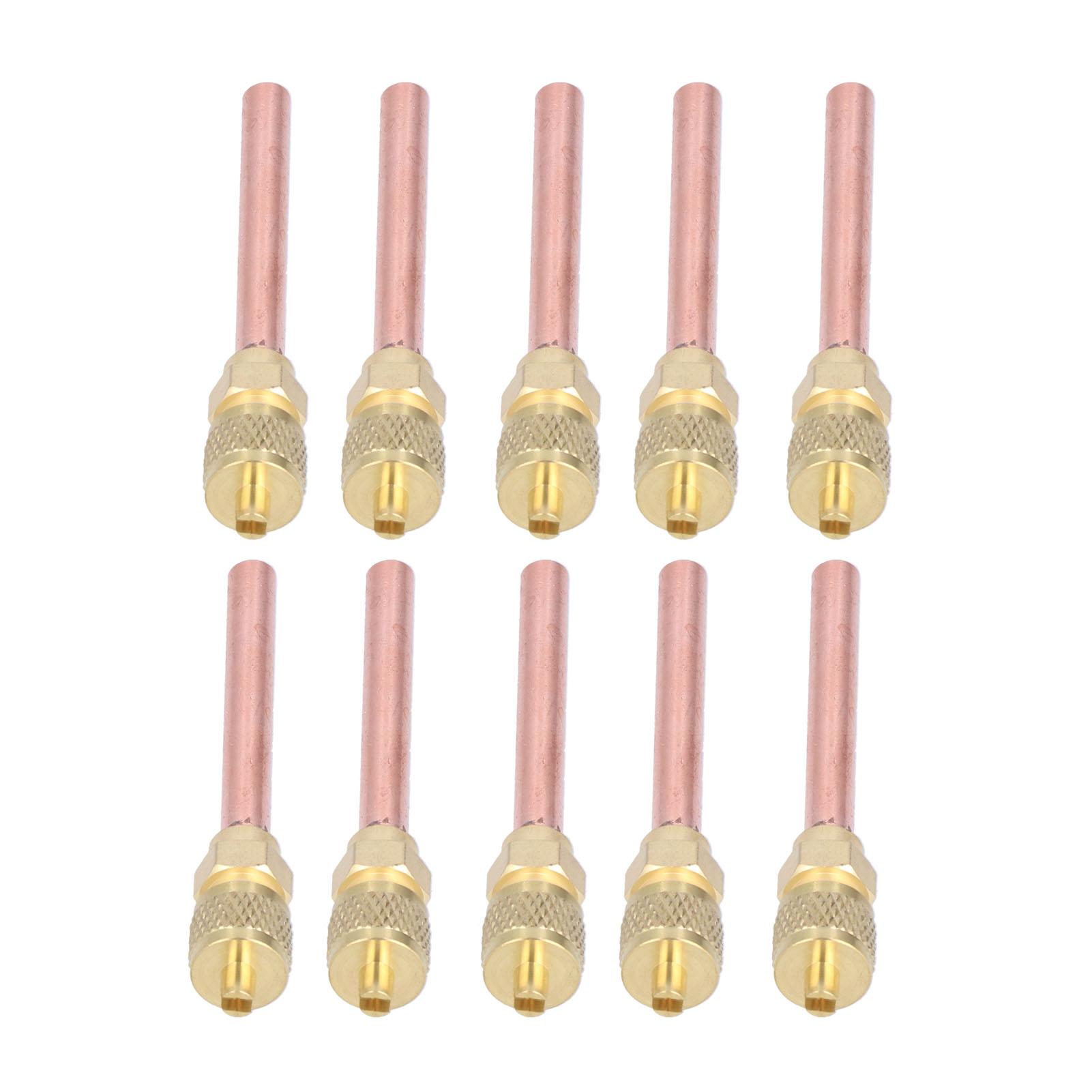

10Pcs 1 4SAE HVAC Filling Access Valves Air Conditioner Brass Check Valve for R22 R12 R134