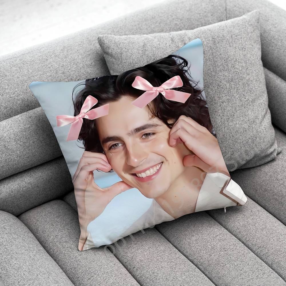 T-Timothée Chalamet Kissenbezug für 50cm 30cm 55cm 45cm 40cm quadratische Bettkissenbezug Hülle