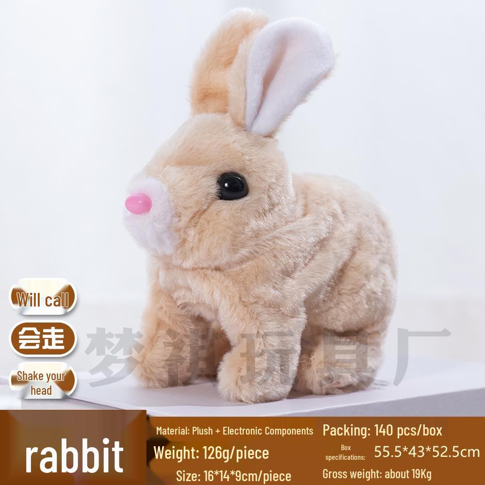 Plush Electric Toy Rabbit - Cute, Walking, Talking Simulated Pet Doll for Kids