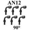 6X 4AN 6AN 8AN 10AN 12AN Oil Fuel Cooler Push-On Hose Fittings 0 45 90 180 Degree Push Lock Rubber Tube End Adapter Aluminum