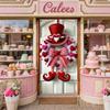 180x90cm Valentine Door Wreath Heart-Shaped Romantic Ornament for Front Door Porch Patio Window Valentine Day Home Decoration