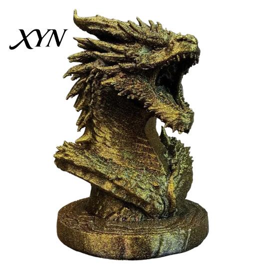 Retro Dragon Decor Head Figurine, 3D Printed Fantasy Statue, Mythical Collectible Animal Sculpture for Home Office Desk Decor, Gift Collectors