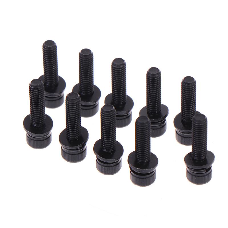 4/10Pcs Garden Power Tools Hardware Fasteners M5*20mm Hexagon Socket Bolt With Spring Pad And Flat Pad