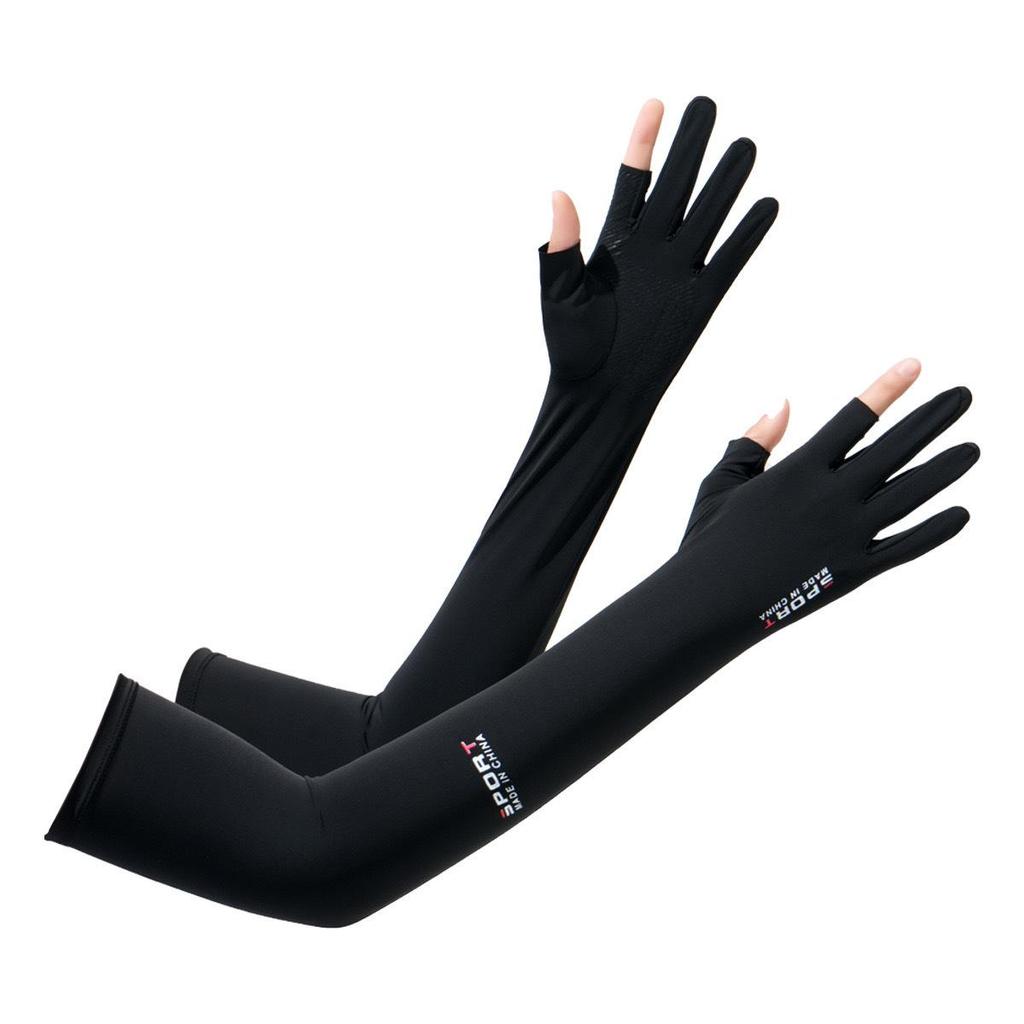 Unisex Rękawki na Pół Palca z Jedwabiu Lodowego z Ochroną UV - Oddychające, Nylonowe Rękawki na Ręce do Sportów na Świeżym Powietrzu i Jazdy