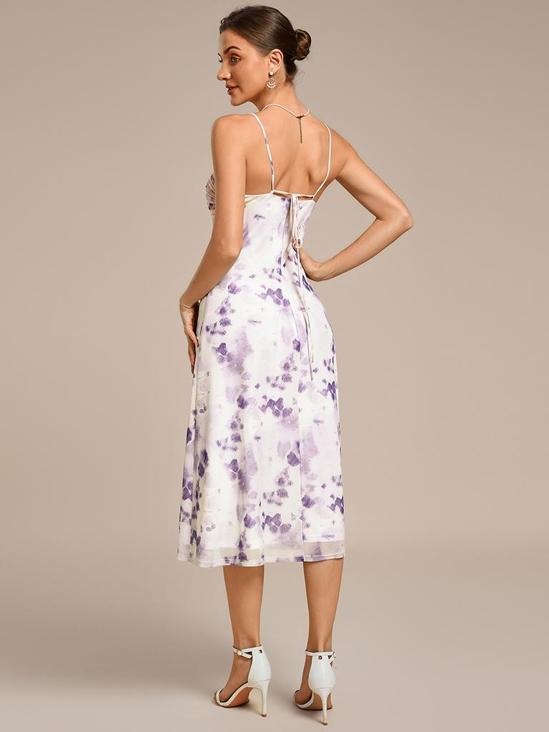 Ever-Pretty Women's Floral Sleeveless Adjustable Multiway High Stretch Midi Wedding Guest Dress