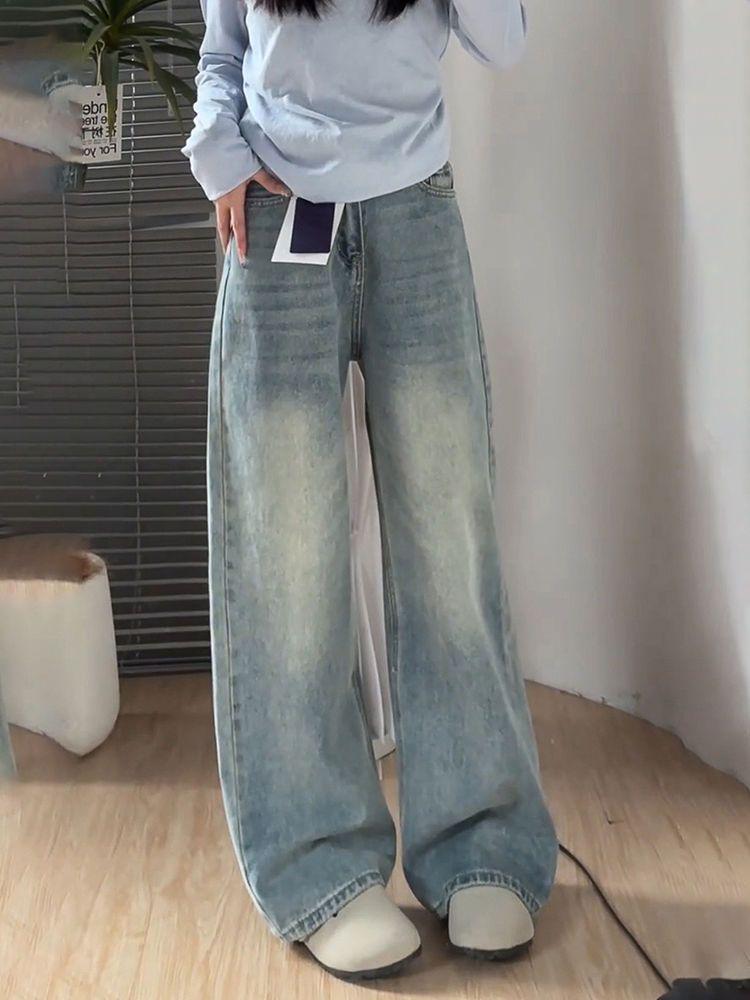 Autumn Petite Plus Size High Waist Wide Leg Jeans for Women L