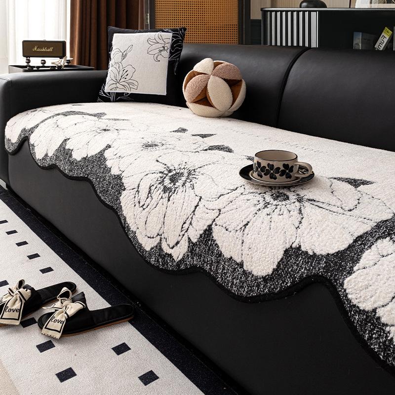 Special-Shaped Leather Sofa Cushion  New Autumn And Winter Light Luxury High-End Sofa Seat Cushion Non-Slip Leather Sofa Cover Cover Cloth