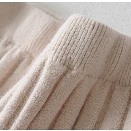 Women's Knitted Skirt Solid Color Ruffled Short Skirt Autumn Winter A-line High-waisted Fishtail Skirt