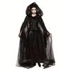 Black Bridal Shawl Witch Vampire Cosplay Cloak Halloween Double Cloak Game Party Costume Props Holiday Dress Up Trench