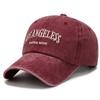 Hat embroidery letters retro old sunshade baseball cap women wide brim show face small soft top cowboy cap men