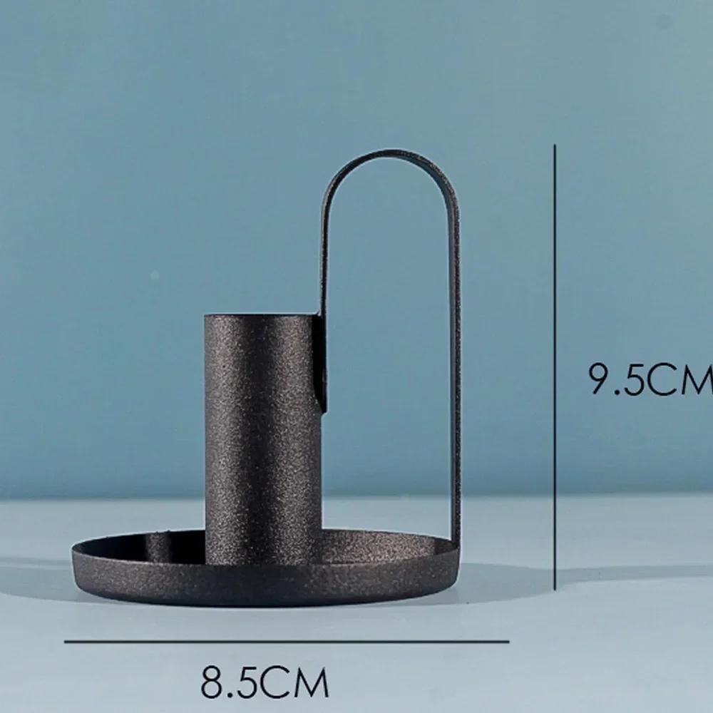 New Iron Art Black Candlestick Nordic Simple Style Iron Art Bracket Home Decoration Metal Crafts Candle Base Home Decoration
