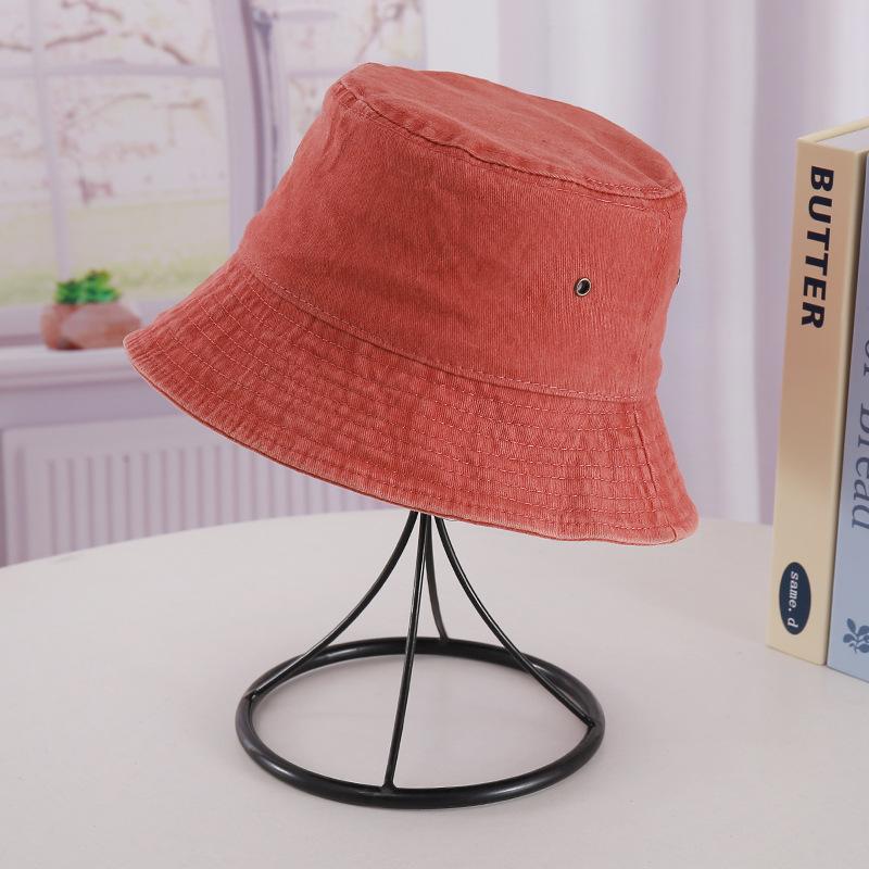 Bucket Hat Men's and Women's Sunscreen Visor Hat Washed Cotton Old Basin Hat Retro Cowboy Hat Travel Small Face