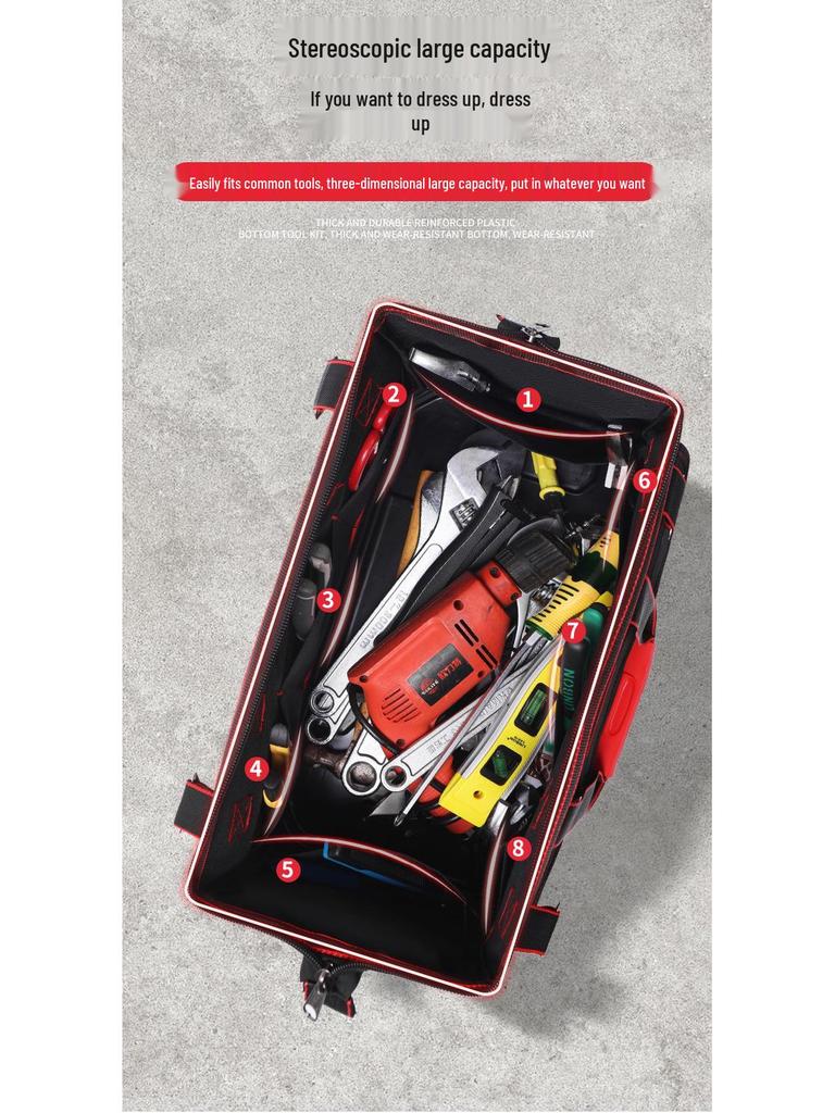 Bolsa de herramientas para electricista: Lona Impermeable y Duradera con Diseño Ampliado y Resistente al Desgaste para un Almacenamiento Conveniente y Multifuncional.