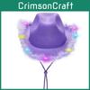 Cowboy Hat Breathable With Bright Led Trim And Large Brim For Outdoor Activities