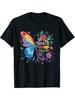 Broken Crayons Still Color Butterfly Graphic Tee Men Casual Round Neck Short Sleeve Cotton T-Shirt