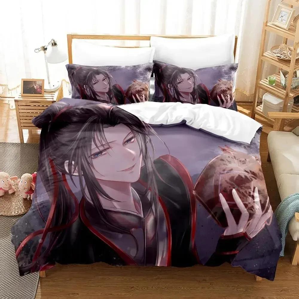 Nytt Mo Dao Zu Shi The Grandmaster of Demonic Cultivation Sängkläder Anime Tre-delat set Vuxen Barn Sovrum Påslakan Set
