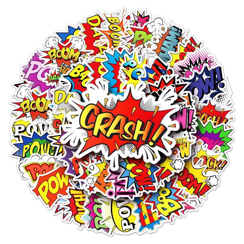 

10/50PCS English Trendy Stickers Data Vinyl Stickers Water Bottle Laptop Mobile Phone Skateboard Kids Adult Stickers Random 10pcs