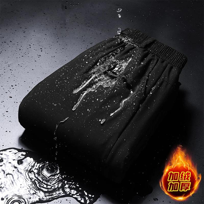 Winter Running Pant Windproof Cashmere Thicken Fleece Sweatpants Men Joggers Warm Pants Male Waterproof Thermal Trousers