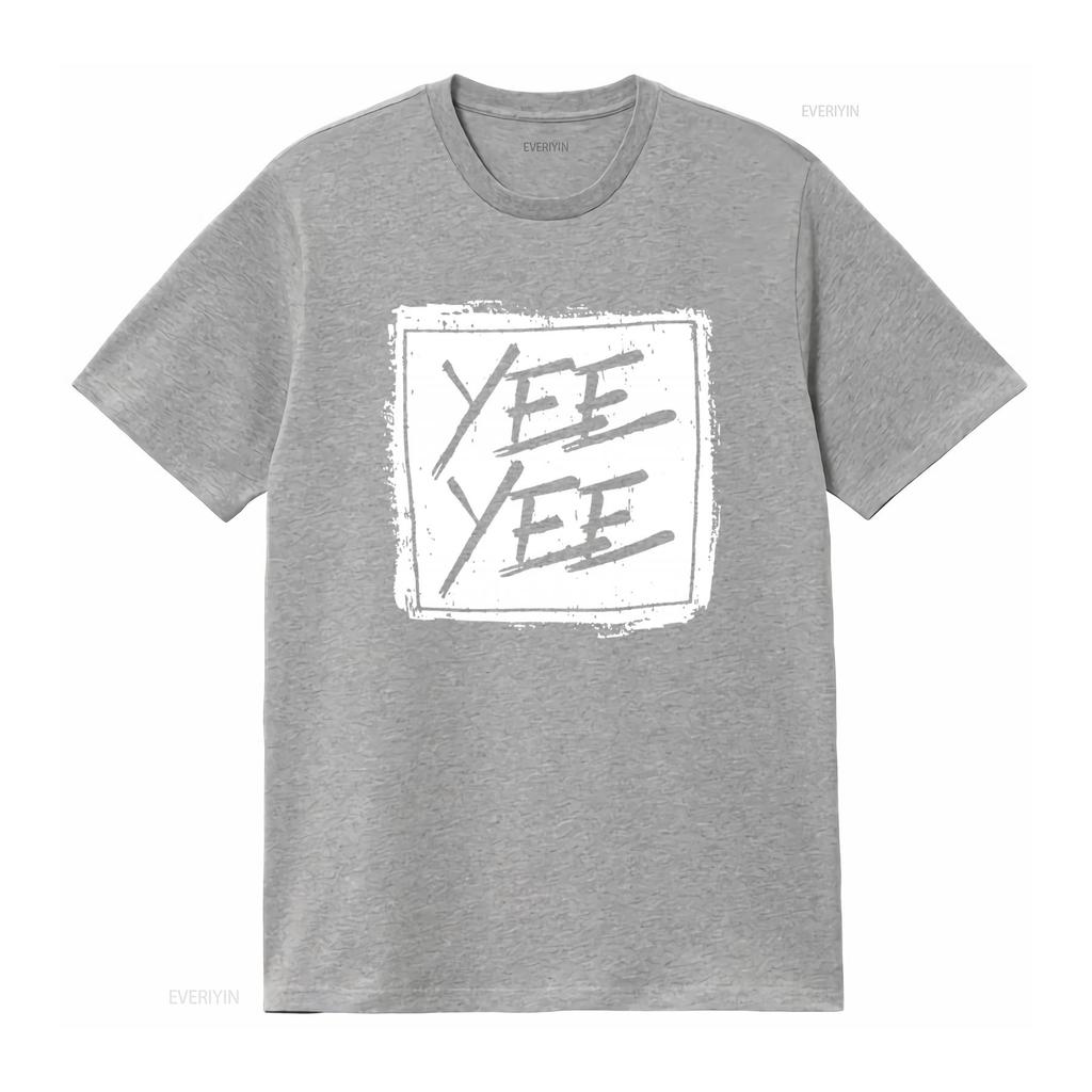 Yee Distressed Square Print T Shirt for Men and Women Fashion Streetwear vintage Washed fashion graphic designer clothes