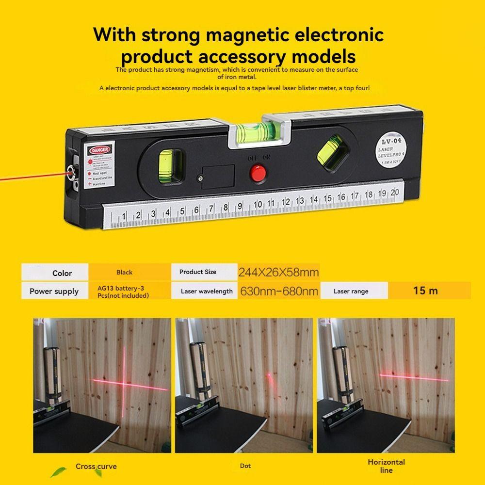 4 in 1 Right Angle Spirit Level Adjustable Vertical Measuring Tape Aligner  Measuring Instrument