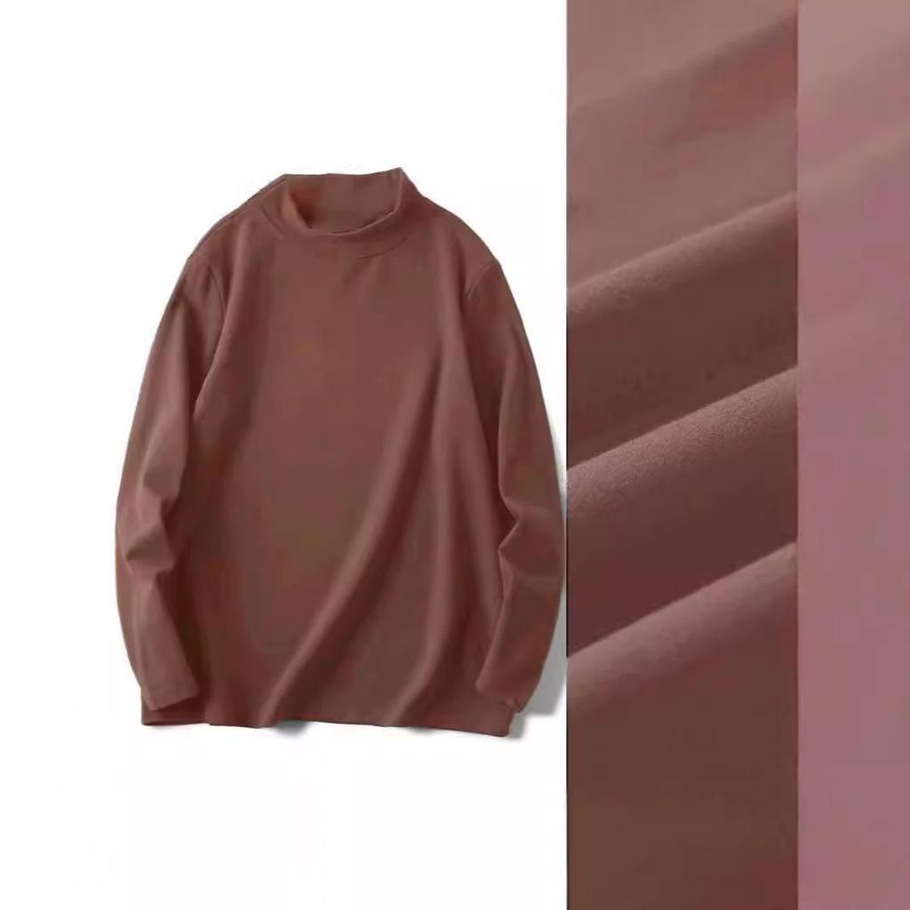 Unisex Thermal Half-Turtleneck Long Sleeve Tee for Autumn/Winter