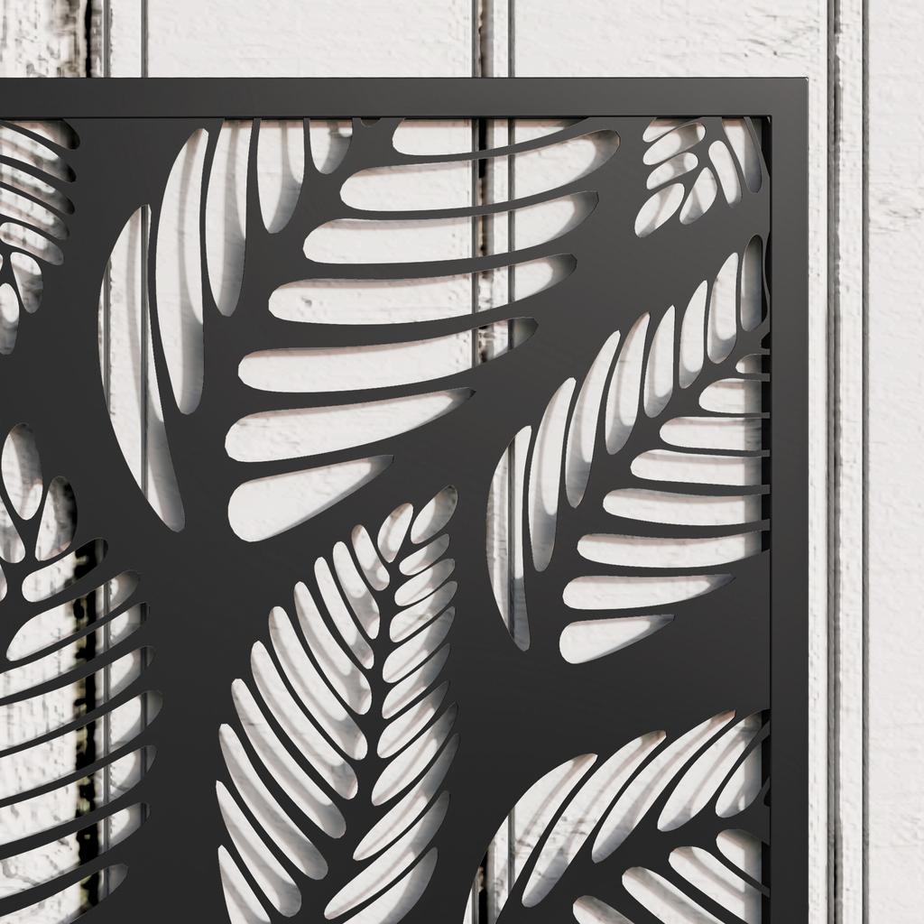 Outdoor Metal Planter, with Back Trellis - Black
