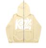 2025 American Style Oversized Autumn Winter Full Zip Fleece Hoodie Cardigan