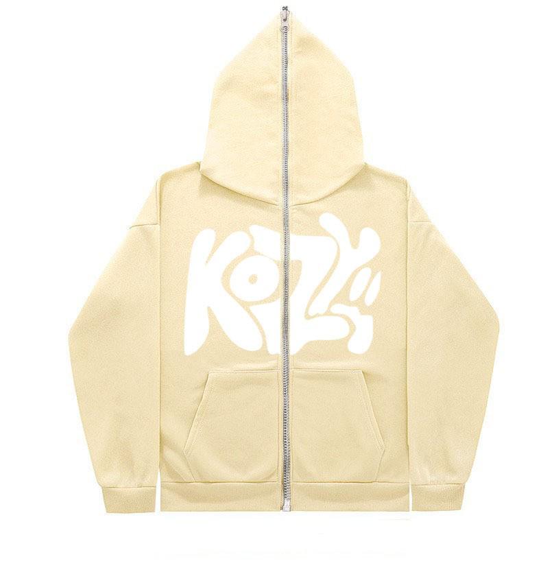 2025 American Style Oversized Autumn Winter Full Zip Fleece Hoodie Cardigan