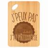 Cutting Board - PLANETEE - Bamboo Appetizer Tray - 30 X 20 X 1 Cm - Engraved «I Can't» - Hole 24 Mm