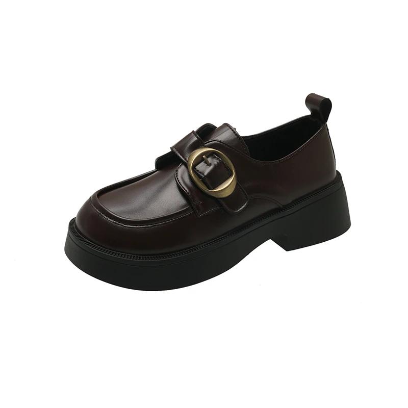 

Fashion Women Japanese Cute Student Mary Jane Doll Shoes New Style Lolita Outfit Big Head Round Head Soft Girl JK Little Leather Shoes 40 бежевый