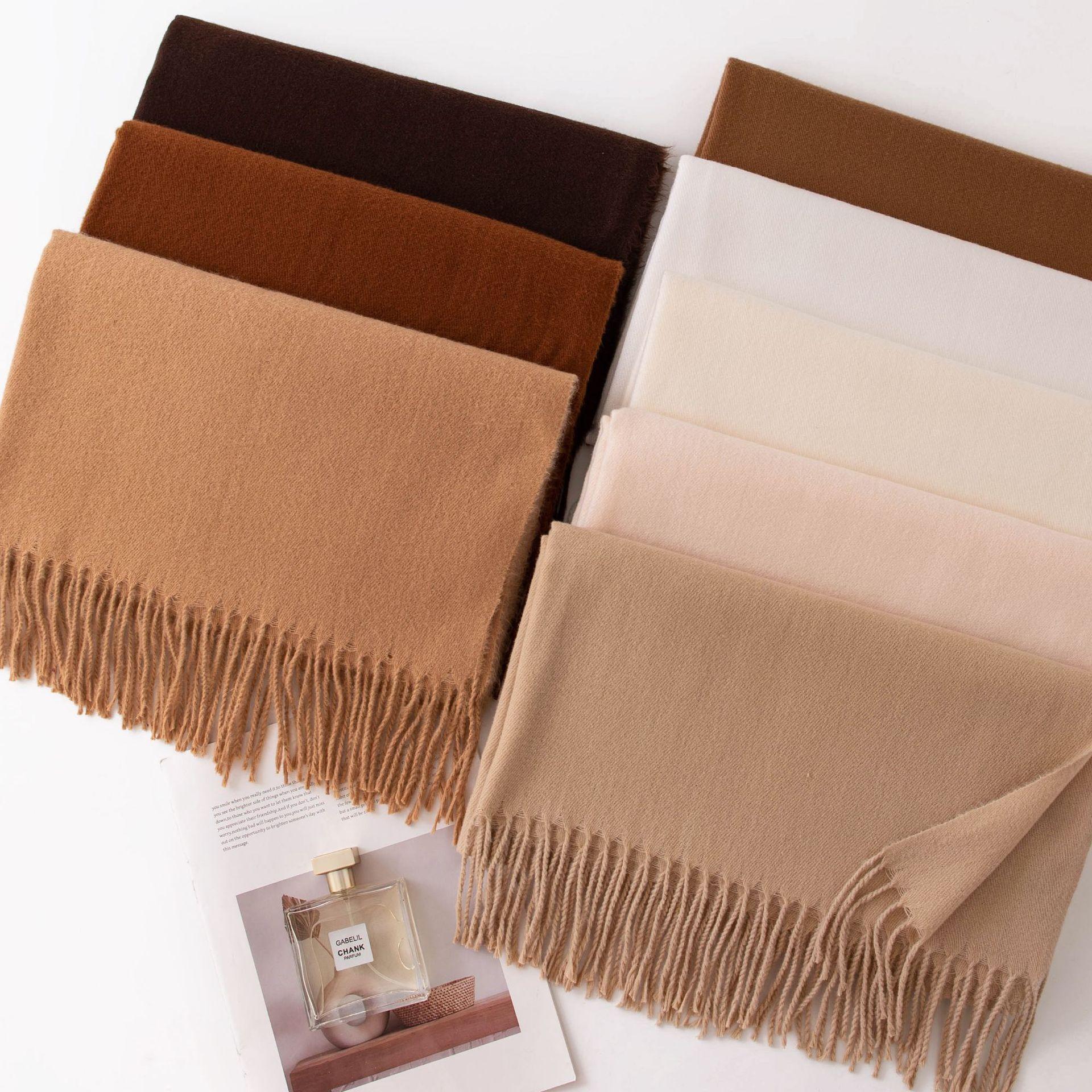 

Cashmere feel solid color scarf women s imitation cashmere spring atmosphere versatile medium and long shawl scarf 78*190CM