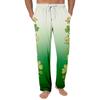 Gestreifte Pyjamahose Nachtwäsche Lässig Kordelzug Elastischer Bund Hose Bequem Gerade Yoga Lockere Hose