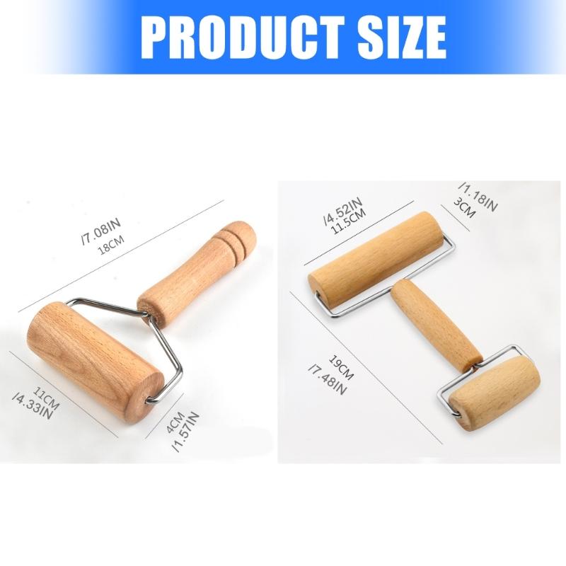Ergonomic Handle Kitchen Rolling Pin Wooden Dough Flattener Beechwood Roller For Baking Cooking And Food Preparation