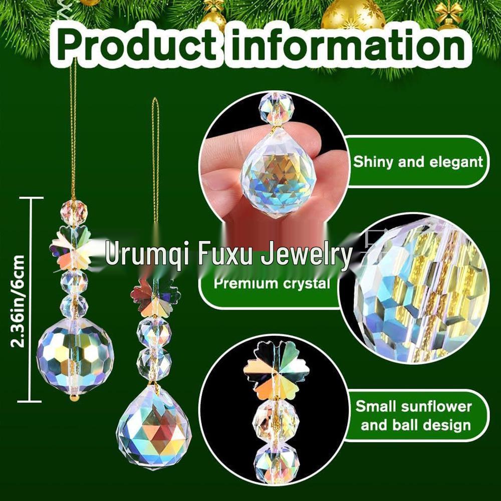 12-Piece Multicolor Crystal Ball Ornaments for Christmas Tree, Party, Wedding, and Home Decor.