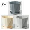 Contemporary Flower Pot Plant with Drainage Holes Decorative Planter Matching Saucer Modern for Indoor Outdoor Use Pothos Aloe