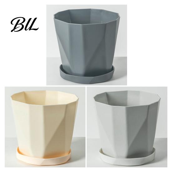 Contemporary Flower Pot Plant with Drainage Holes Decorative Planter Matching Saucer Modern for Indoor Outdoor Use Pothos Aloe