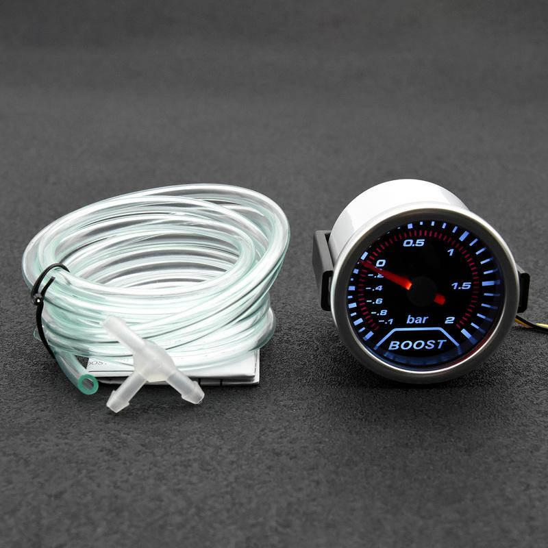 AD 52mm White Backlight Auto Car Turbo Boost Gauge -1~2 Bar Mechanics Turbin Pointer Vac Meter Accessories Turbo Pressure Gauge