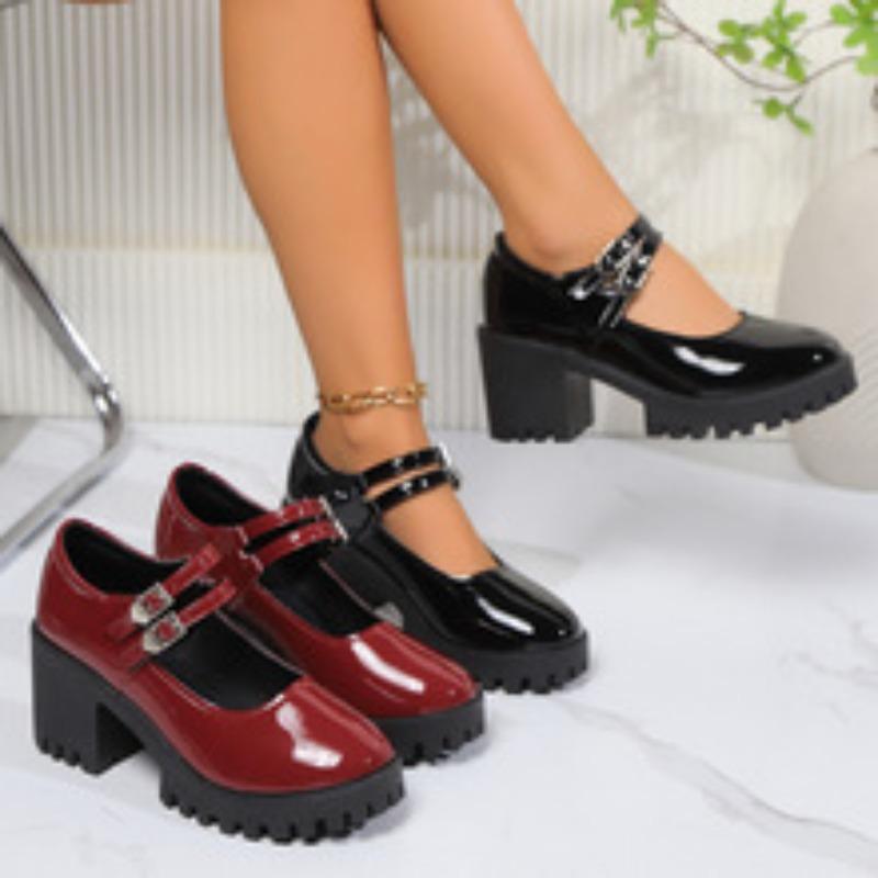 Mode Weiß Französische High Heels Klobiger Absatz Dicke Sohle Britischer Stil Mary Jane Kleine Lederschuhe Kawaii Schuhe Zapatos De Mujer