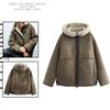 Women's Autumn/Winter Hooded Double-Sided Cotton Jacket - European & American French Style.