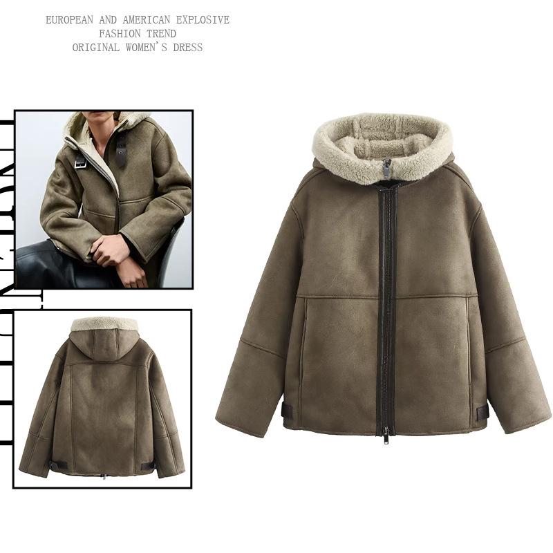 Women's Autumn/Winter Hooded Double-Sided Cotton Jacket - European & American French Style.