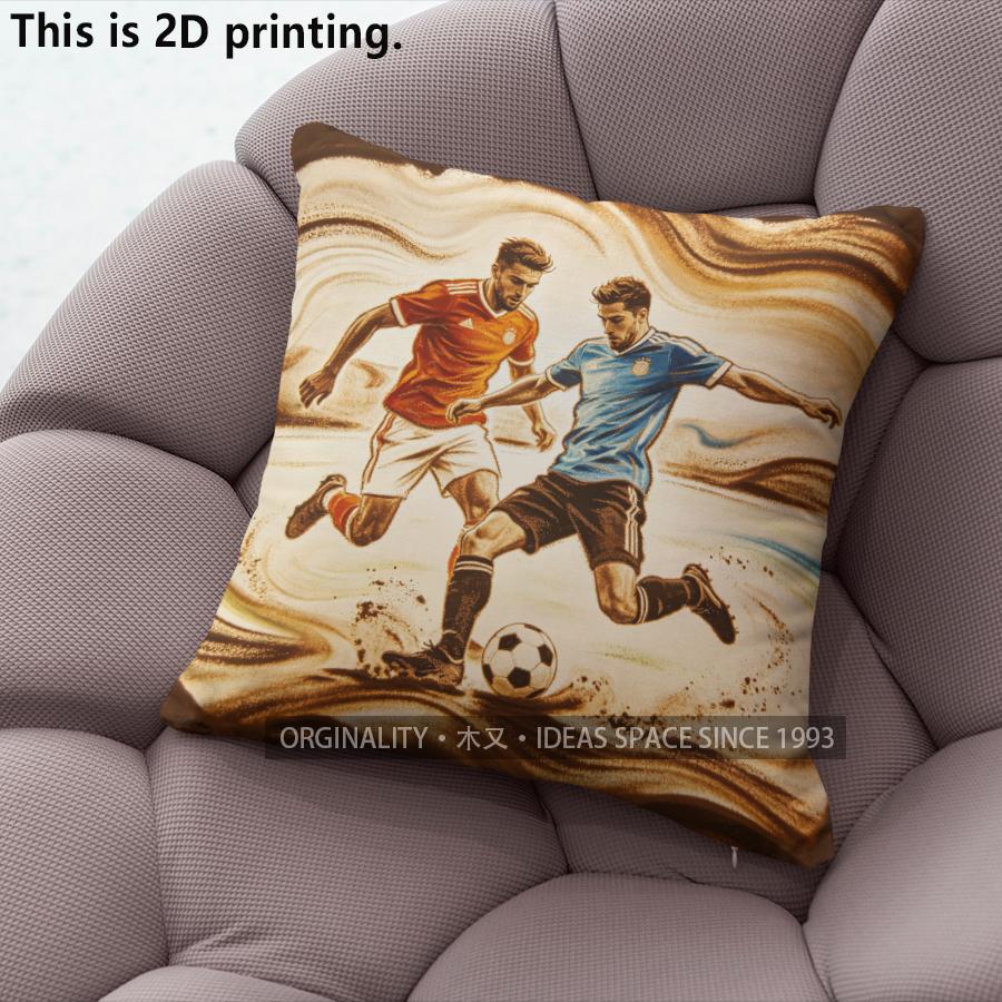 Soccer Themed Decorative Throw Pillow Covers Pattern Cushion Cover Suitable For Sofa Bedroom Car Pillow Cover